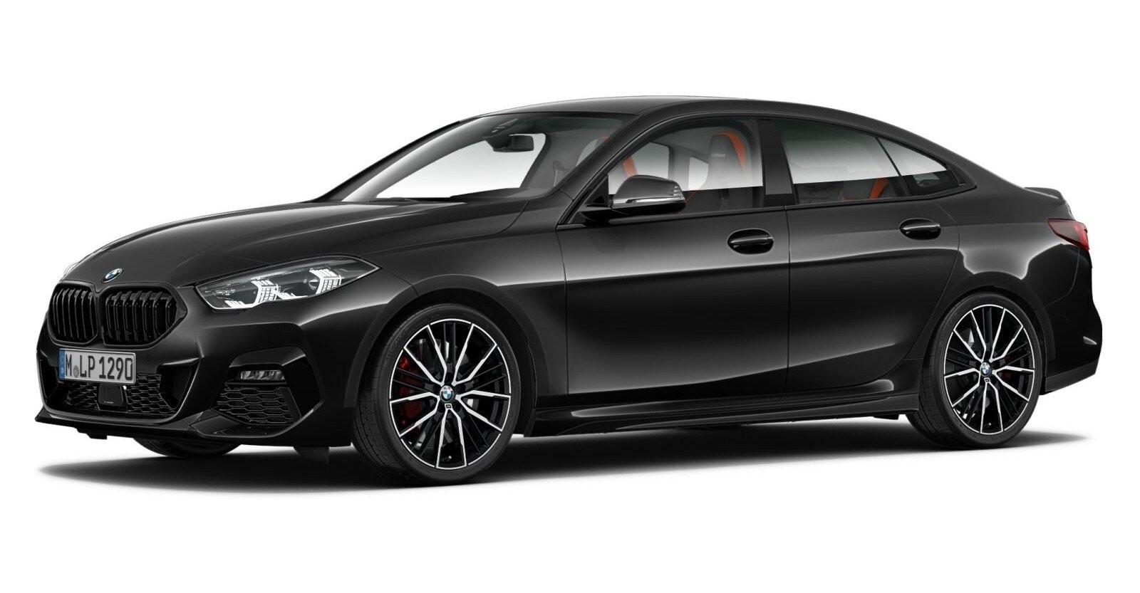 BMW 220i Gran Coupé in Schwarz von vorne