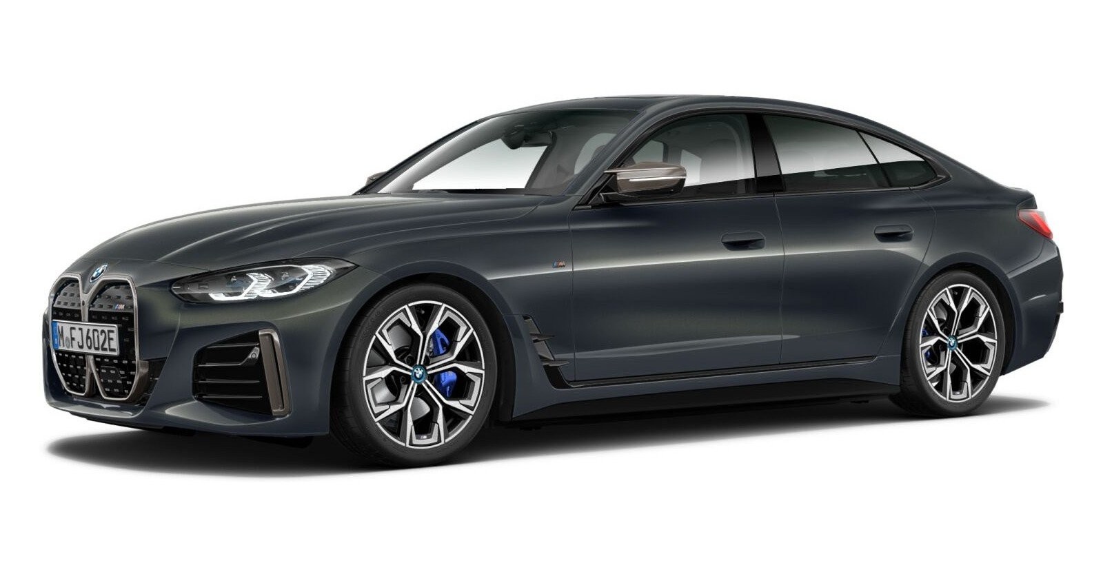 BMW i4 M50 Gran Coupé in Grau von vorne