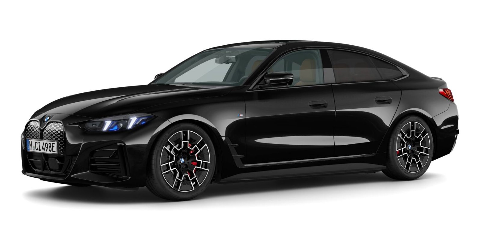 BMW i4 xDrive40 Gran Coupé in Schwarz von vorne