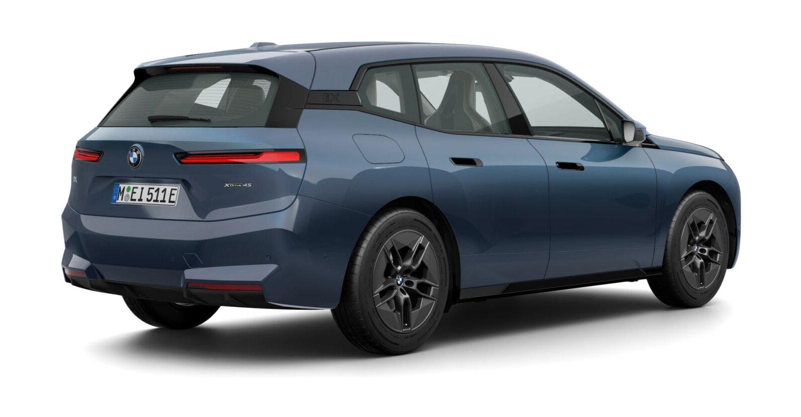 BMW BMW I in Blau von hinten