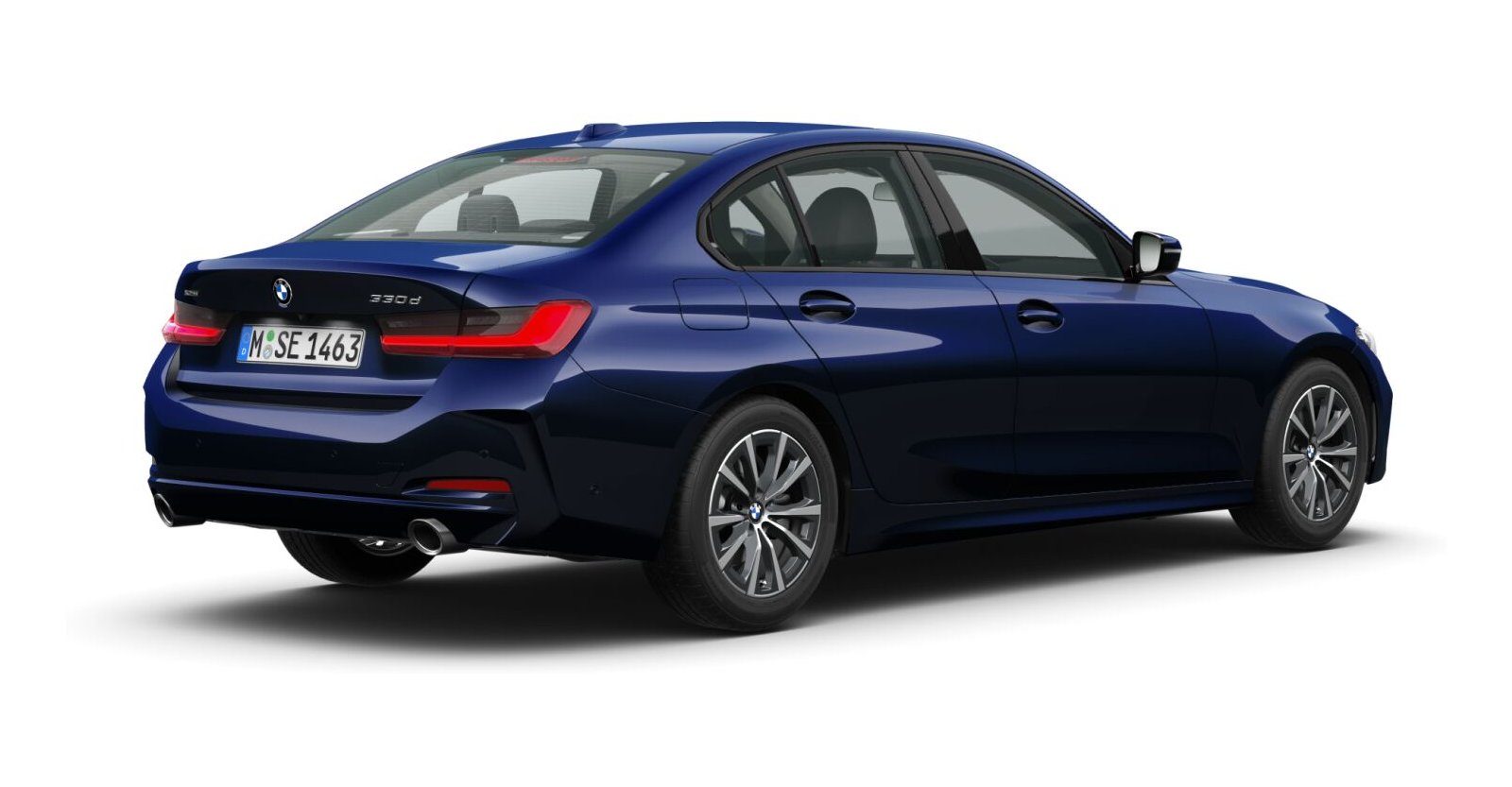 BMW BMW 3er in Blau von hinten