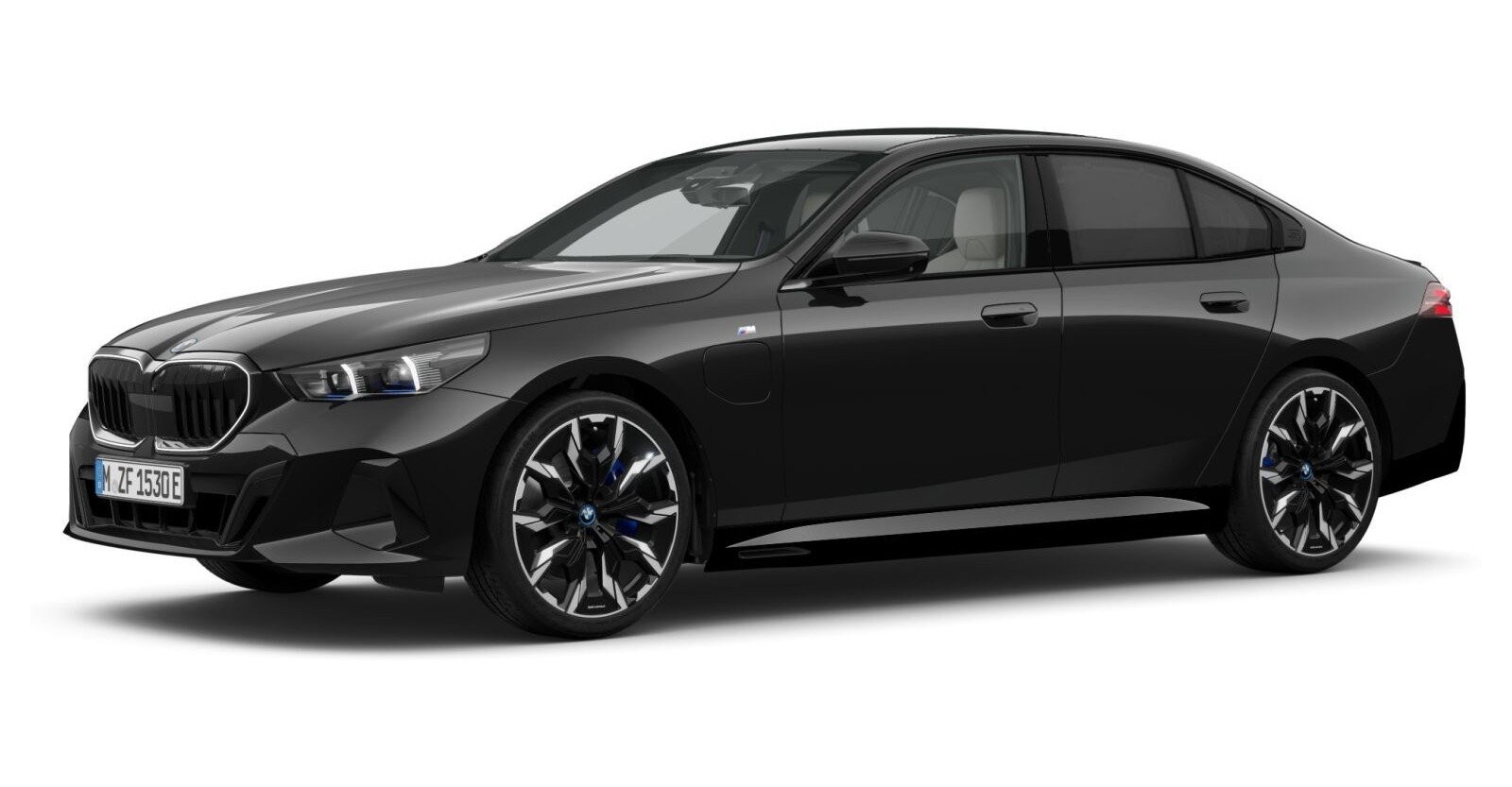 BMW 550e xDrive Limousine in Schwarz von vorne BMW 550e xDrive Limousine in Schwarz von vorne