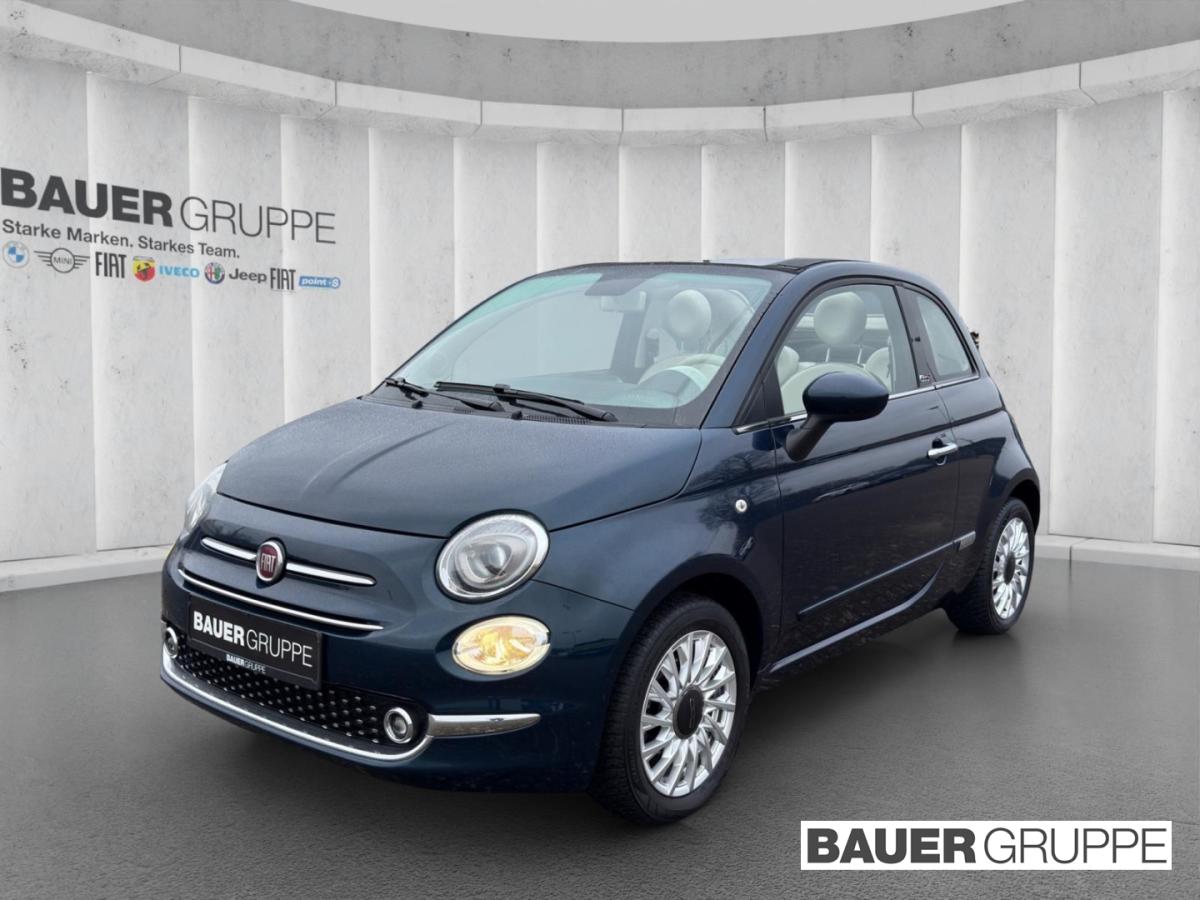 FIAT 500C in Blau von vorne