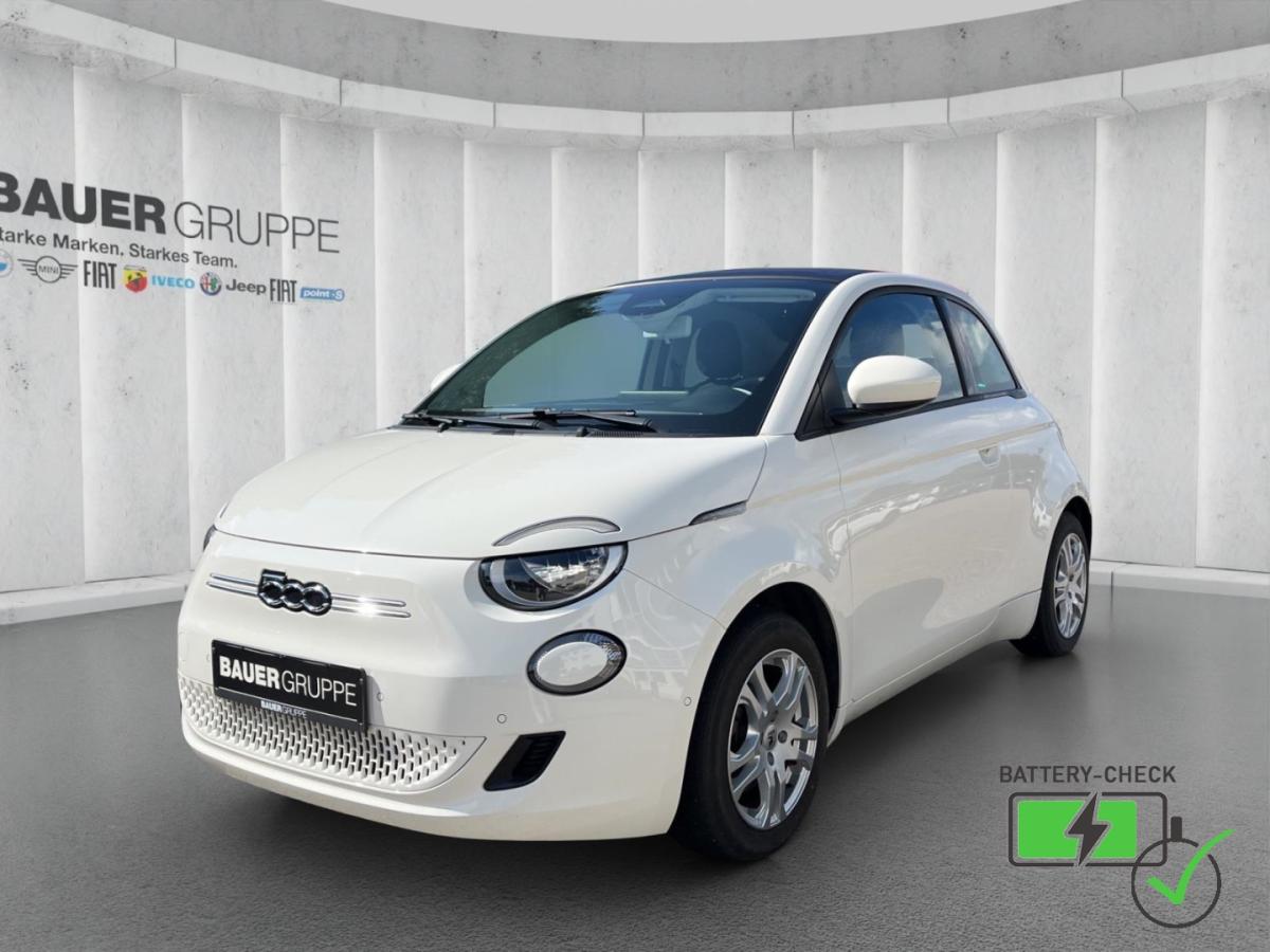 FIAT 500e Cabrio in Weiß von vorne