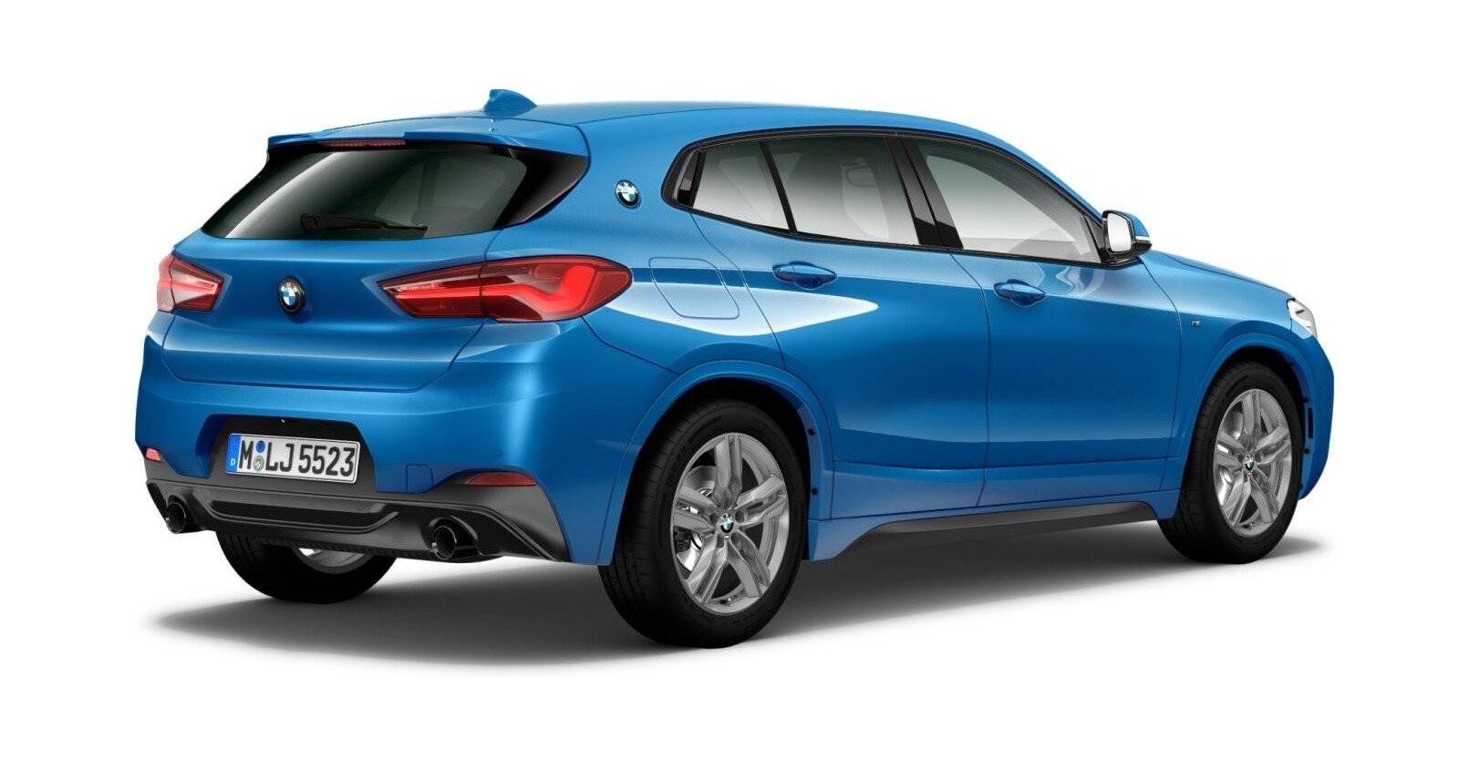 BMW BMW X in Blau von hinten BMW BMW X in Blau von hinten