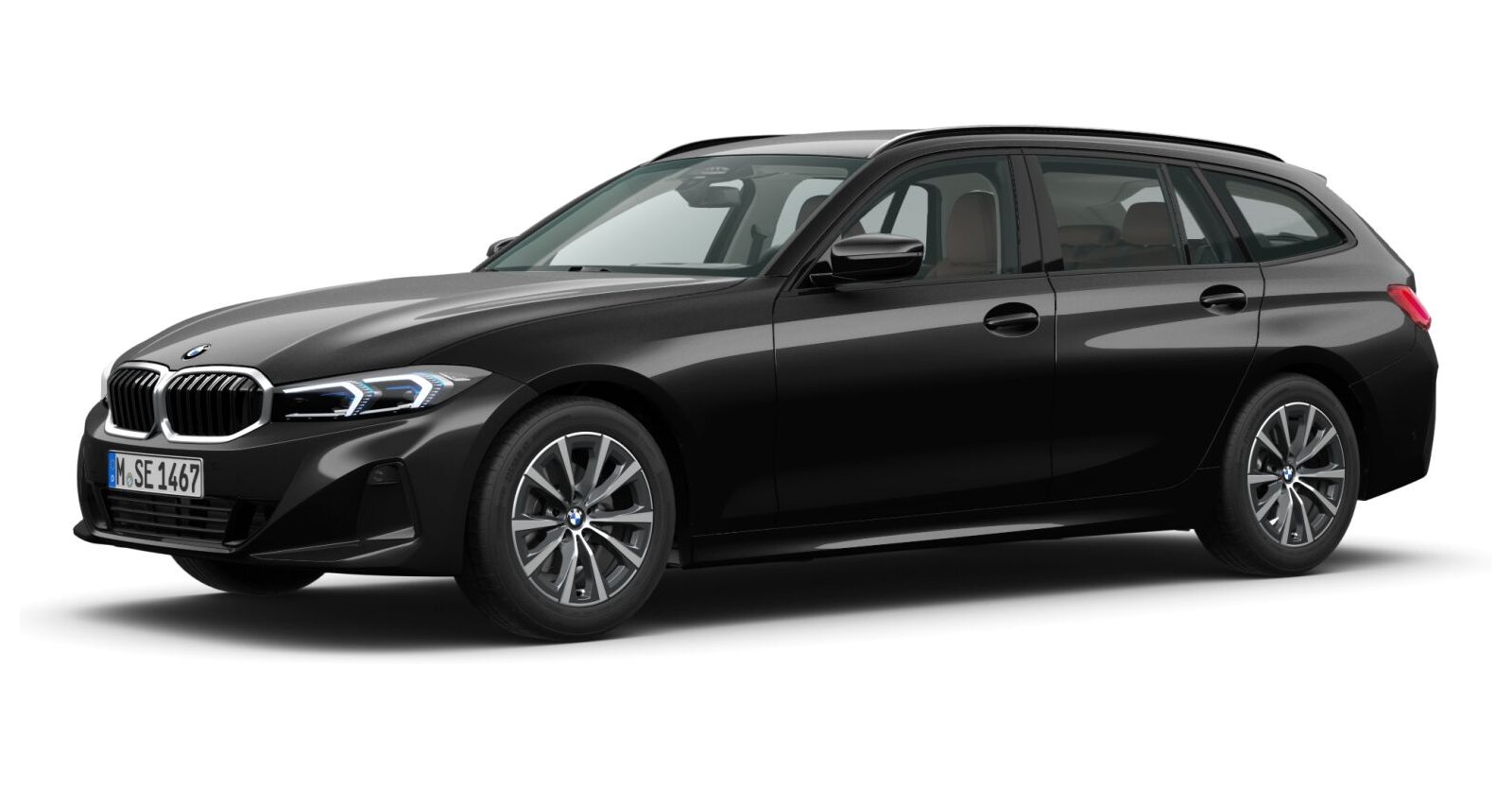 BMW BMW 3er in Schwarz von vorne BMW BMW 3er in Schwarz von vorne