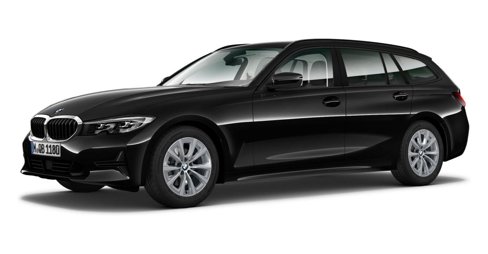 BMW BMW 3er in Schwarz von vorne BMW BMW 3er in Schwarz von vorne