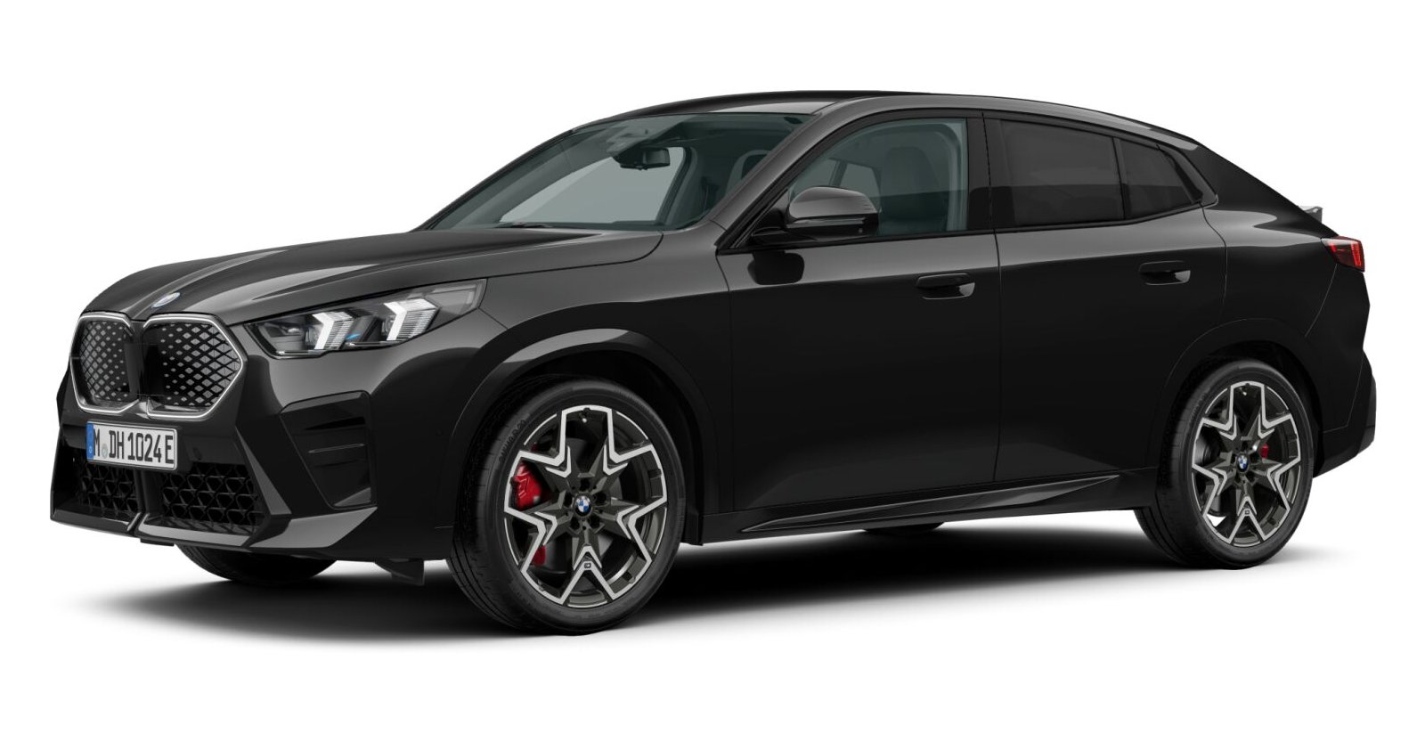 BMW iX2 xDrive30 in Schwarz von vorne BMW iX2 xDrive30 in Schwarz von vorne