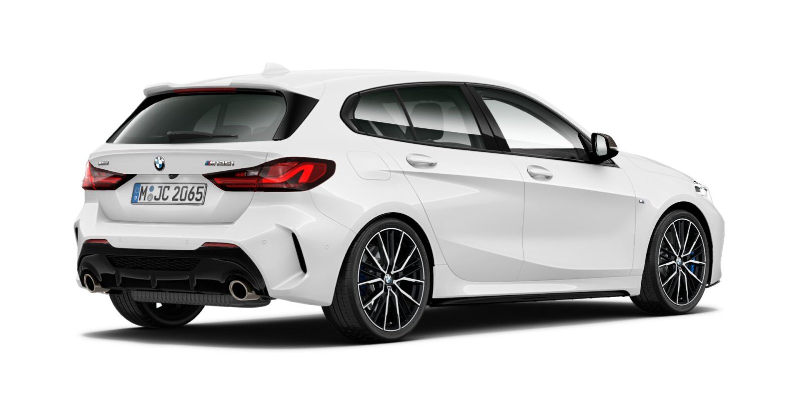 BMW BMW 1er in Weiß von hinten BMW BMW 1er in Weiß von hinten