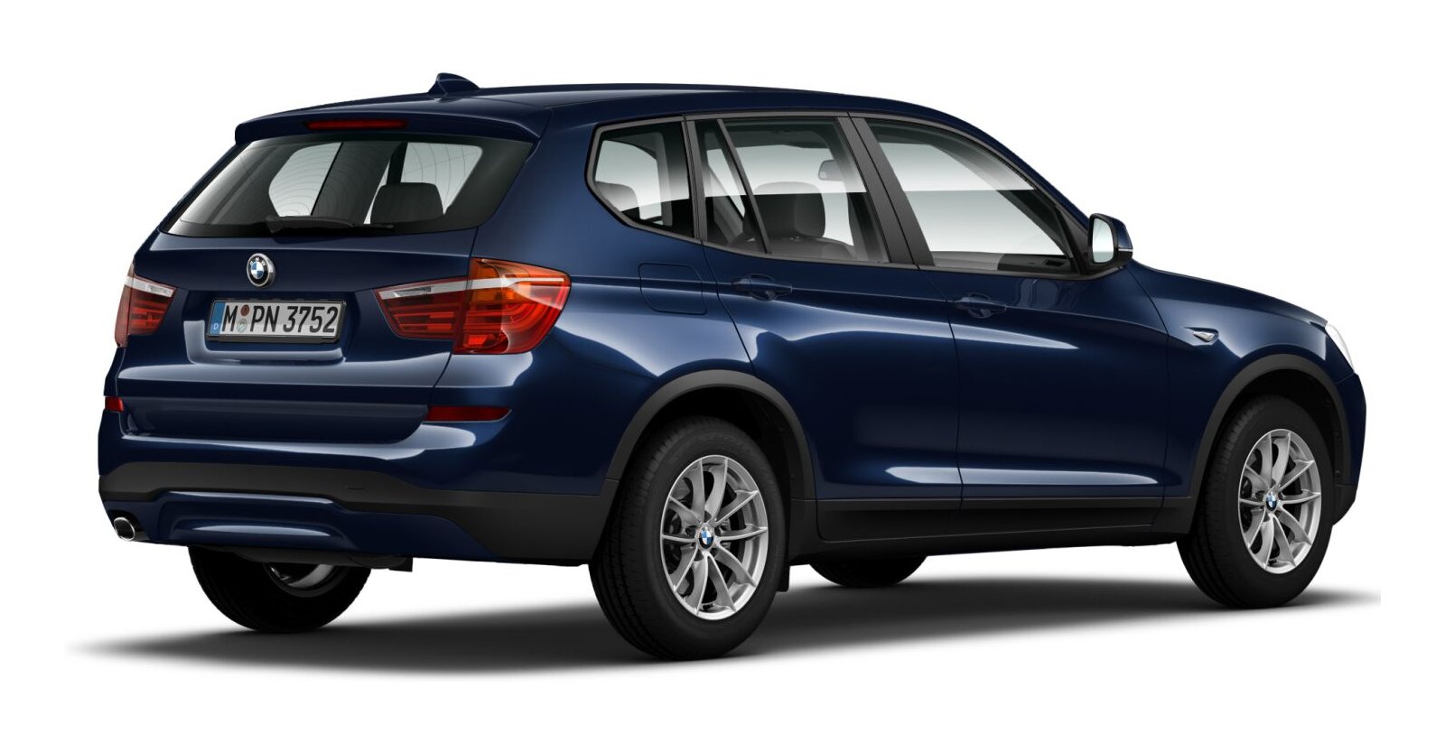 BMW BMW X in Blau von hinten BMW BMW X in Blau von hinten