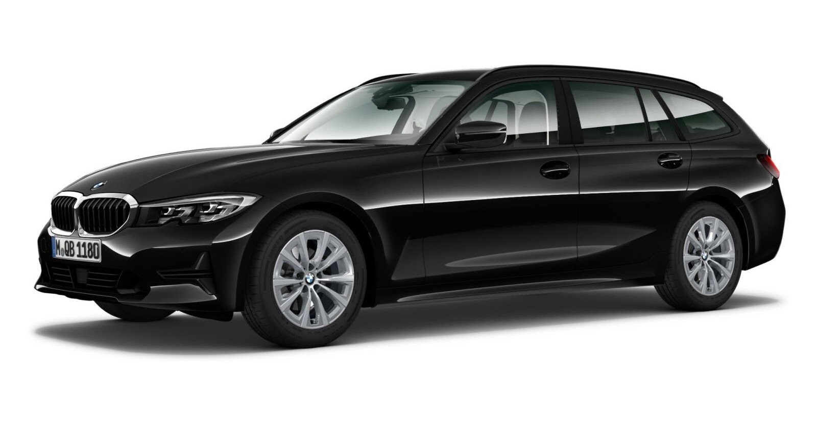 BMW BMW 3er in Schwarz von vorne BMW BMW 3er in Schwarz von vorne