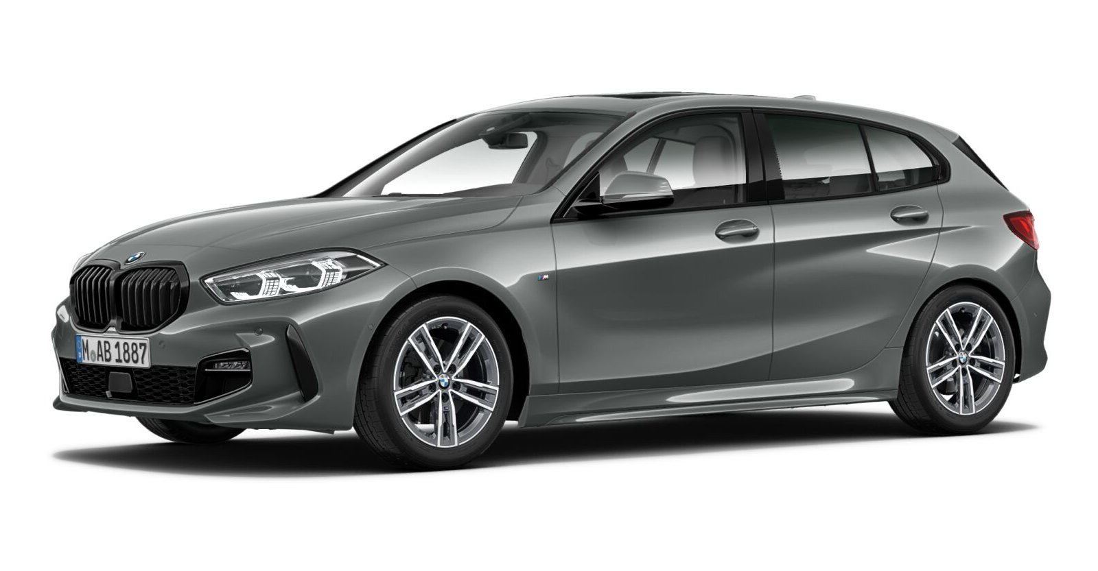 BMW 118i in Grau von vorne