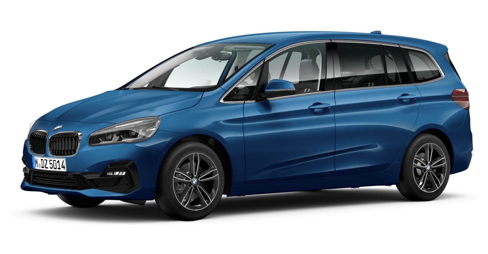 BMW 218d Gran Tourer in Blau von vorne BMW 218d Gran Tourer in Blau von vorne