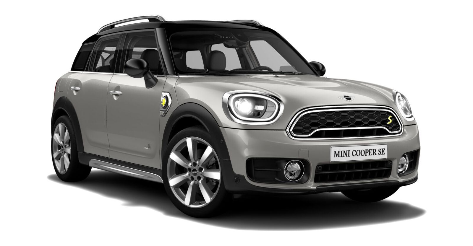 MINI Cooper SE Countryman ALL4 in Silber von vorne