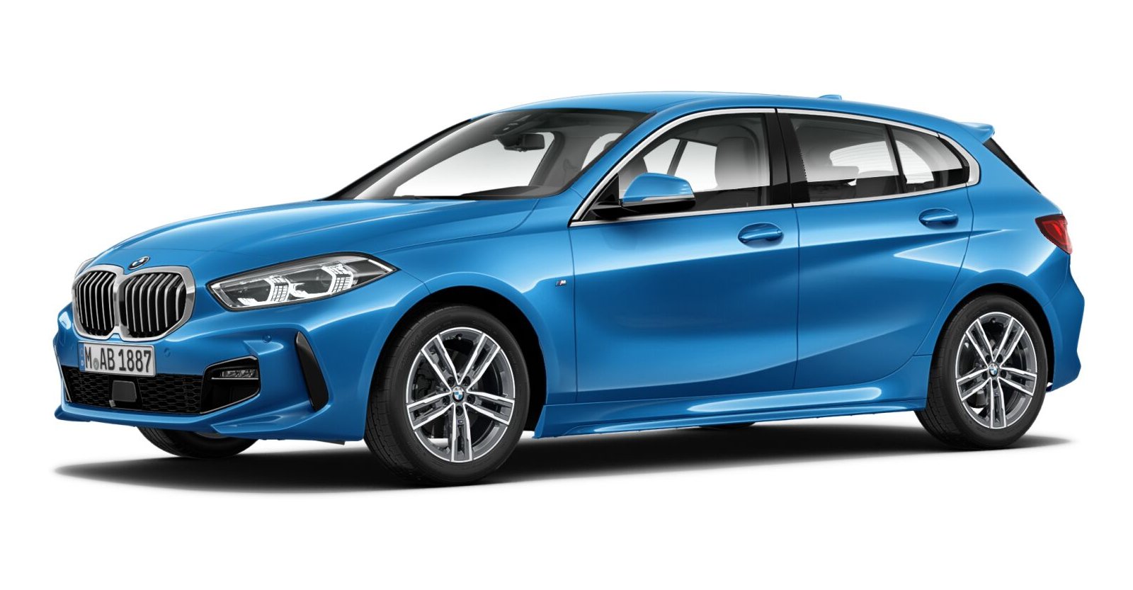 BMW 118i in Blau von vorne BMW 118i in Blau von vorne