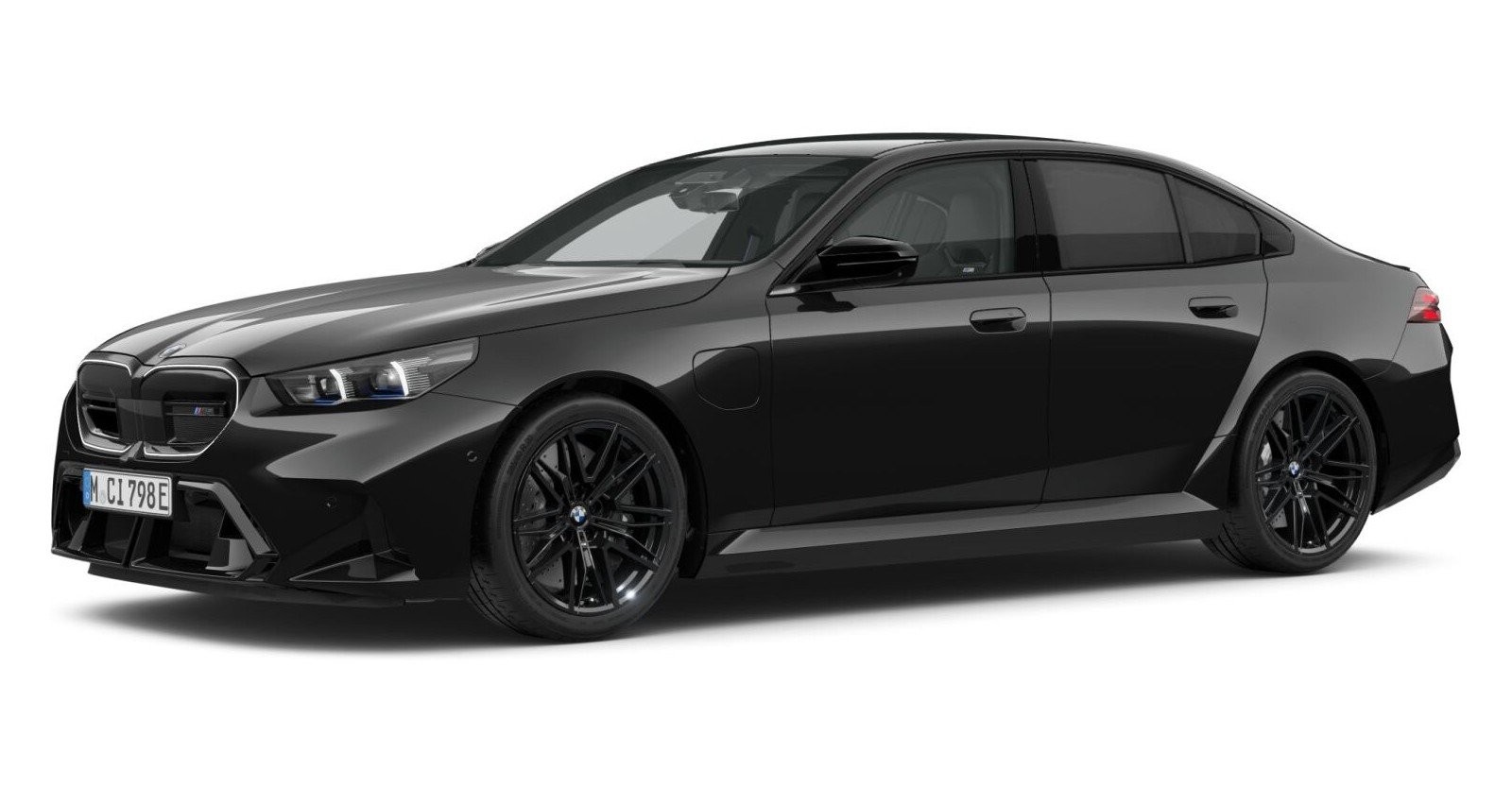 BMW M5 Limousine in Schwarz von vorne BMW M5 Limousine in Schwarz von vorne