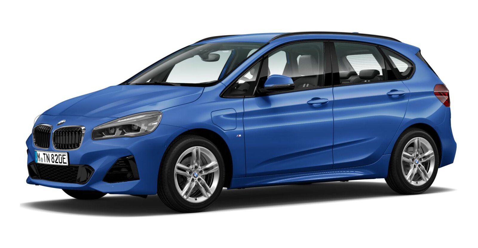 BMW 225xe Active Tourer in Blau von vorne