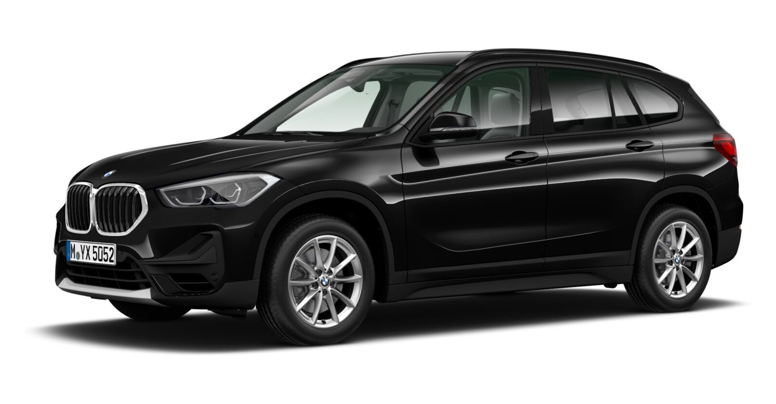 BMW X1 sDrive18i in Schwarz von vorne