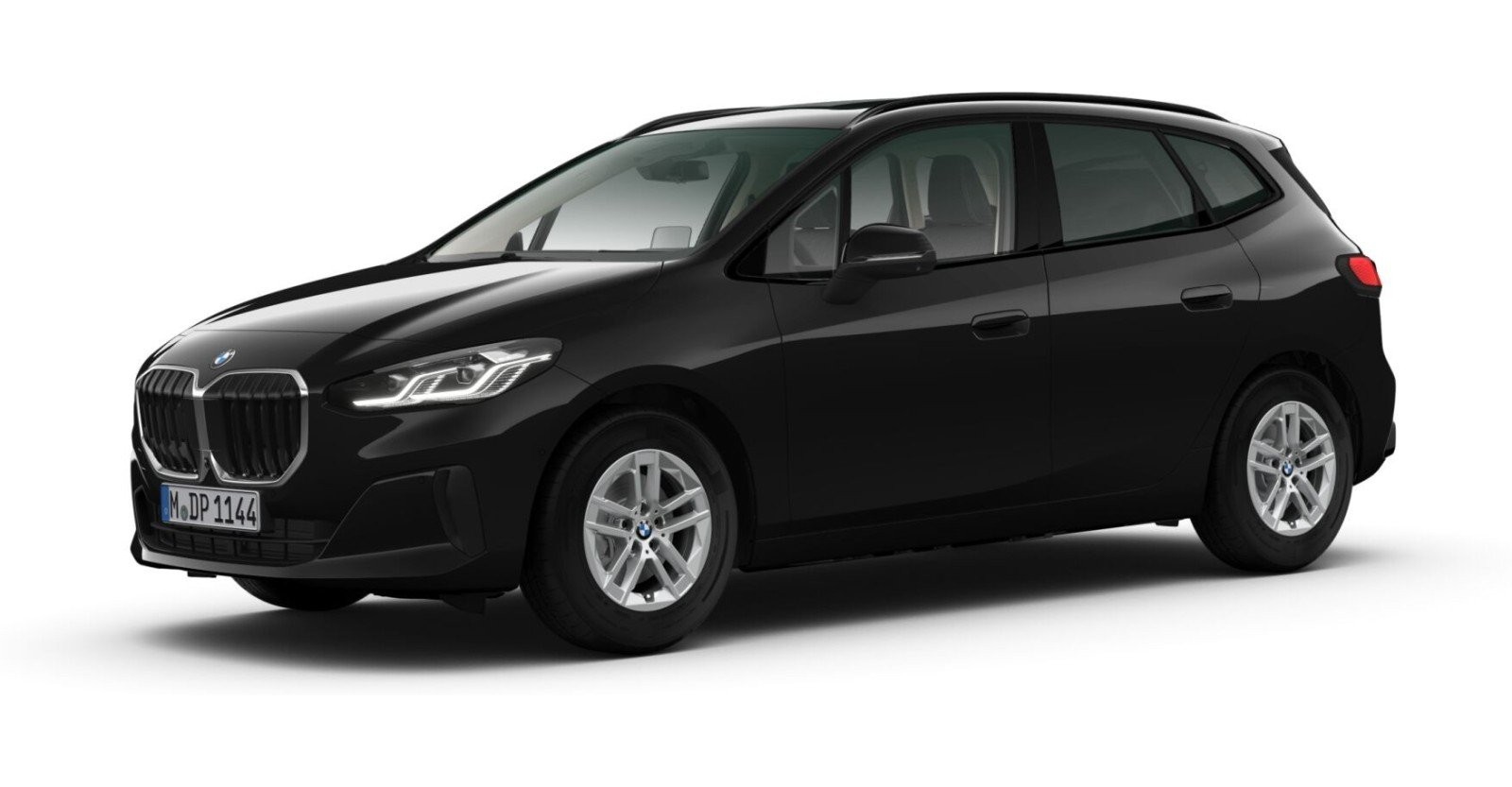 BMW 218i Active Tourer in Schwarz von vorne BMW 218i Active Tourer in Schwarz von vorne
