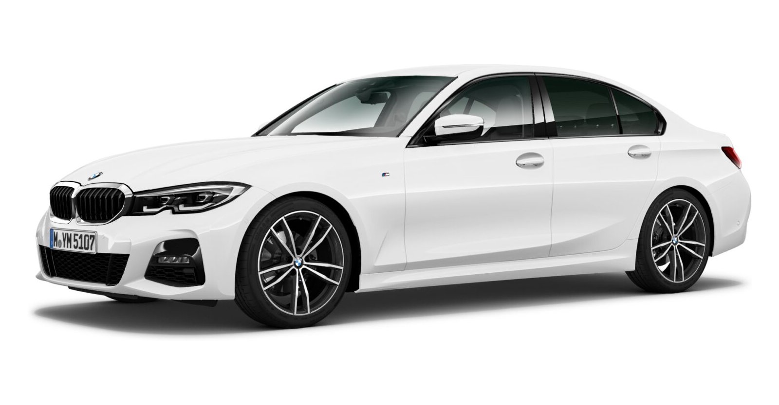 BMW 320d Limousine in Weiß von vorne