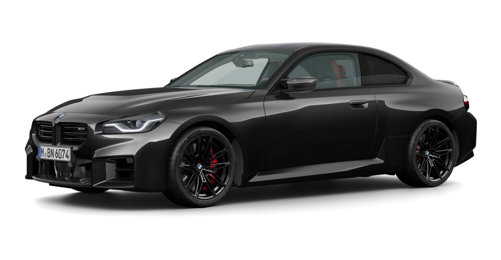 BMW M2 Coupé in Schwarz von vorne BMW M2 Coupé in Schwarz von vorne