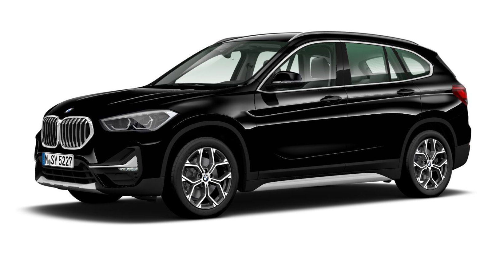 BMW X1 xDrive20d in Schwarz von vorne