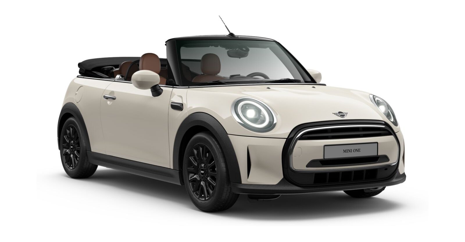 MINI One Cabrio in Weiß von vorne