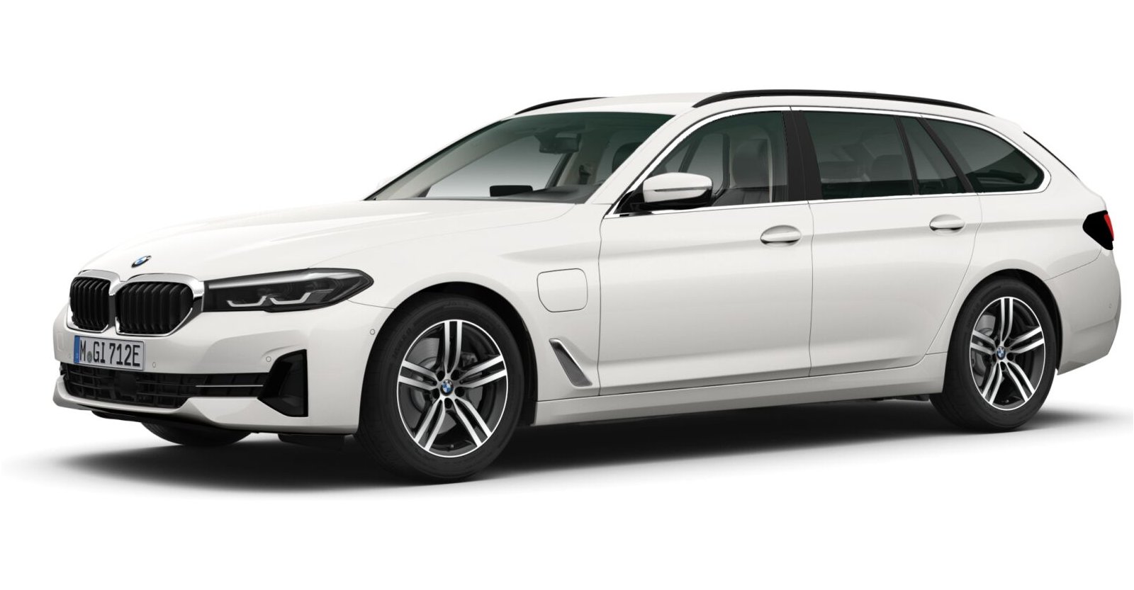 BMW 530e Touring in Weiß von vorne BMW 530e Touring in Weiß von vorne