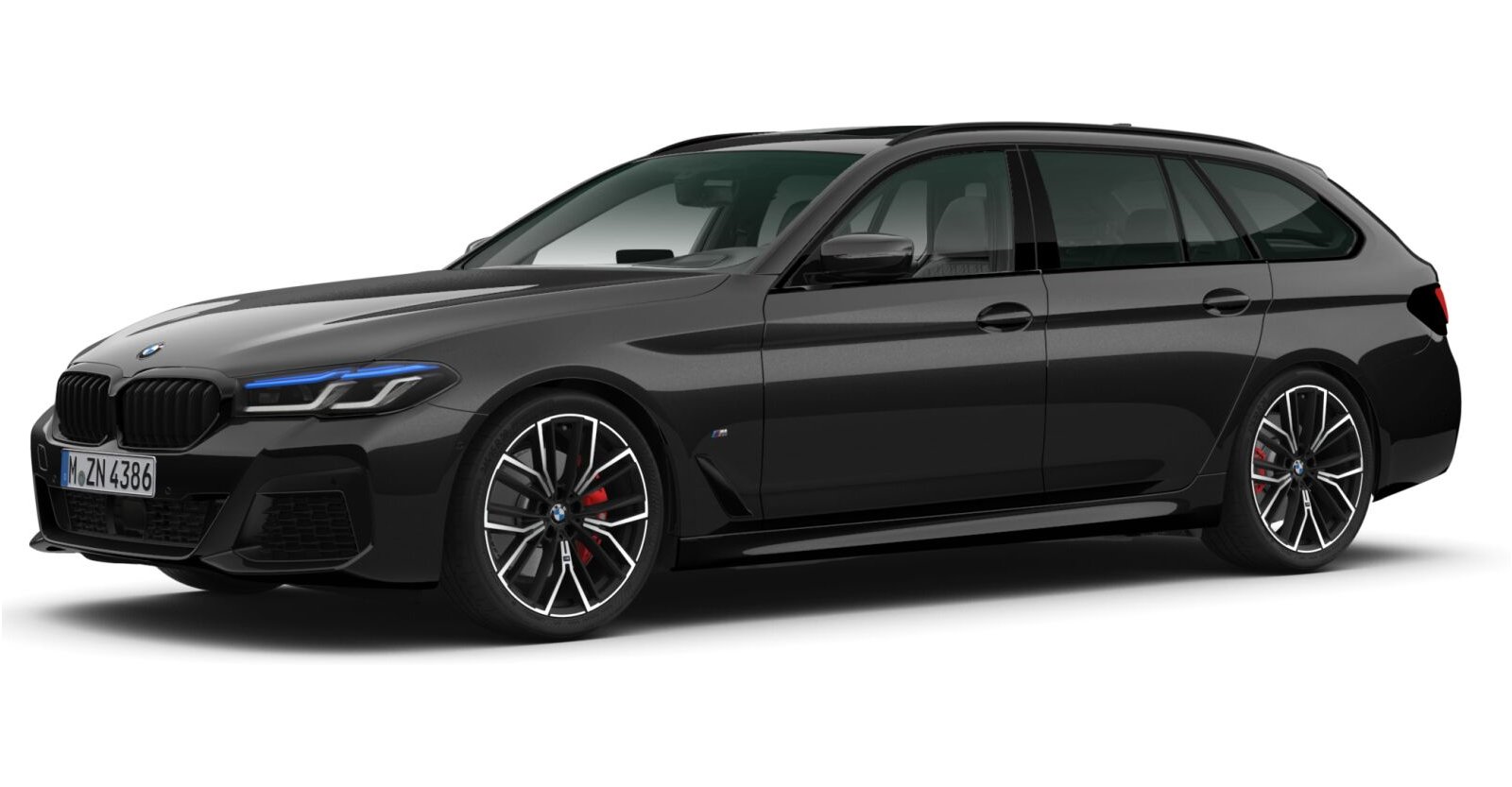 BMW 530d xDrive Touring in Schwarz von vorne BMW 530d xDrive Touring in Schwarz von vorne