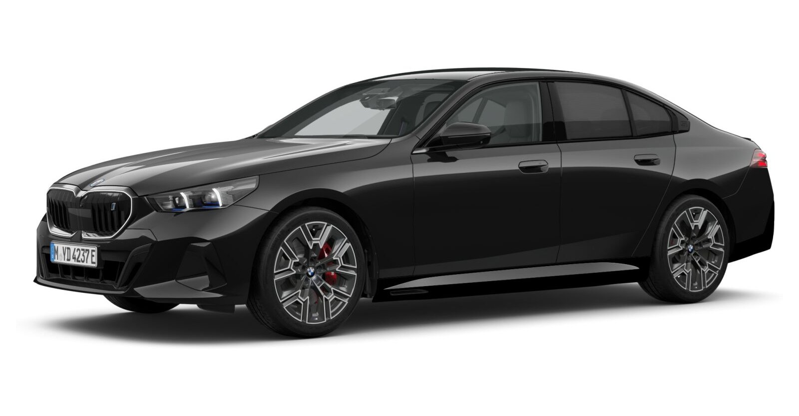 BMW i5 xDrive40 Limousine in Schwarz von vorne BMW i5 xDrive40 Limousine in Schwarz von vorne