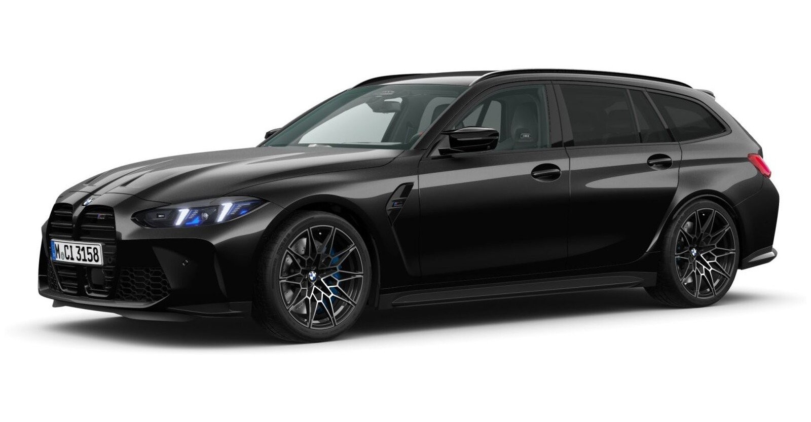 BMW M3 Competition Touring mit M xDrive in Schwarz von vorne