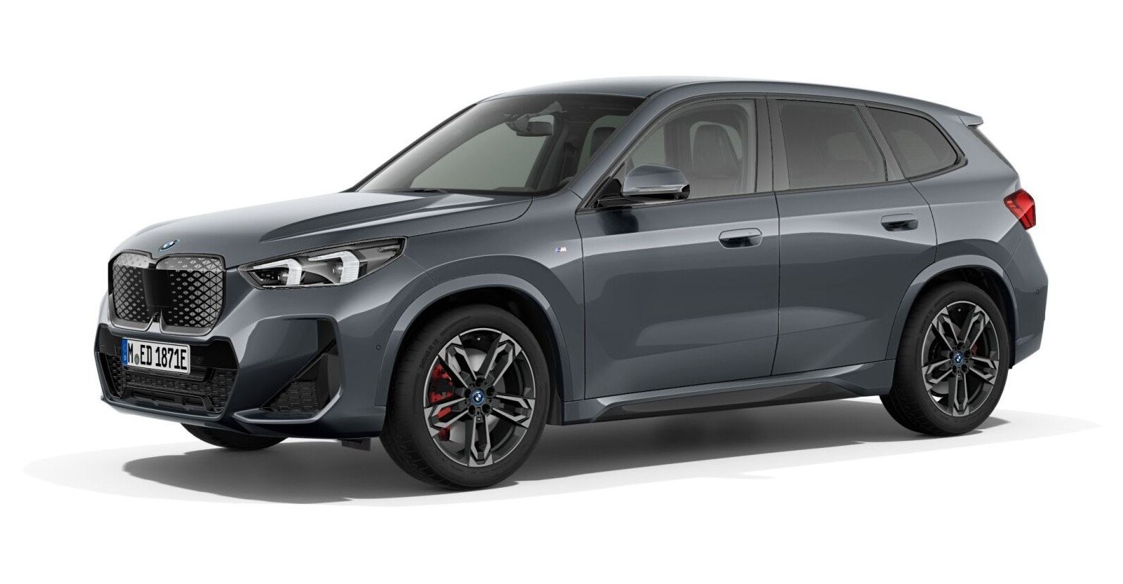 BMW iX1 eDrive20 in Grau von vorne