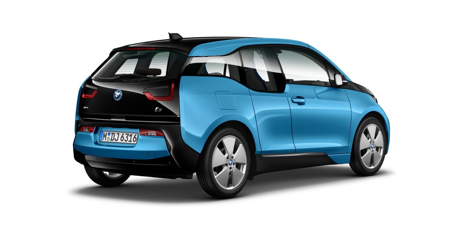 BMW BMW I in Blau von hinten BMW BMW I in Blau von hinten