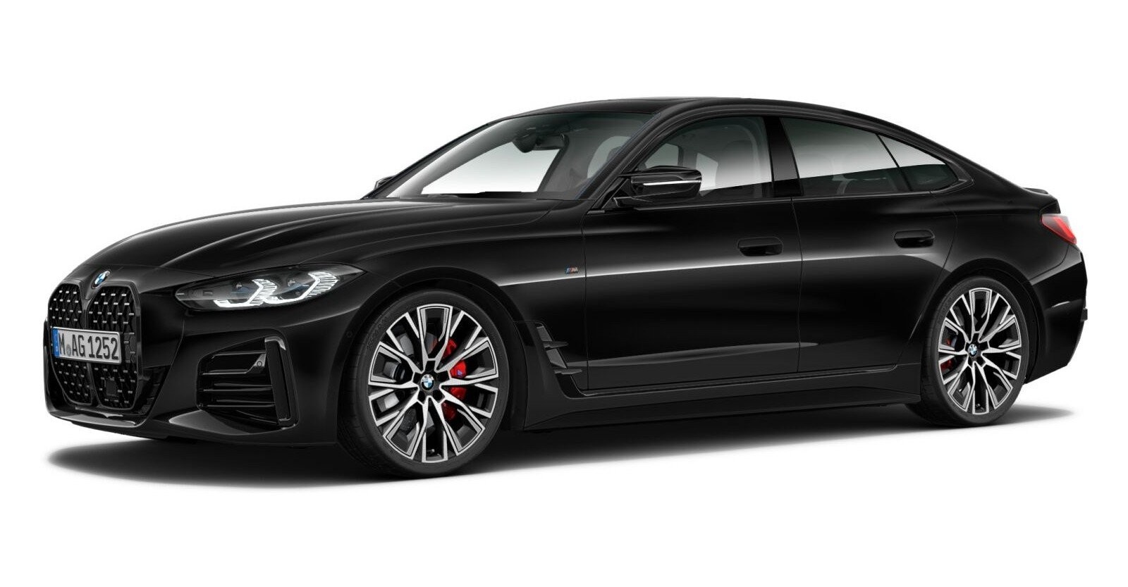 BMW M440i xDrive Gran Coupé in Schwarz von vorne