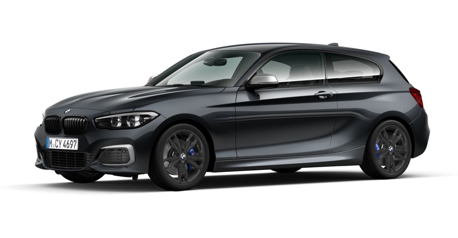 BMW M140i xDrive 3-Türer in Grau von vorne