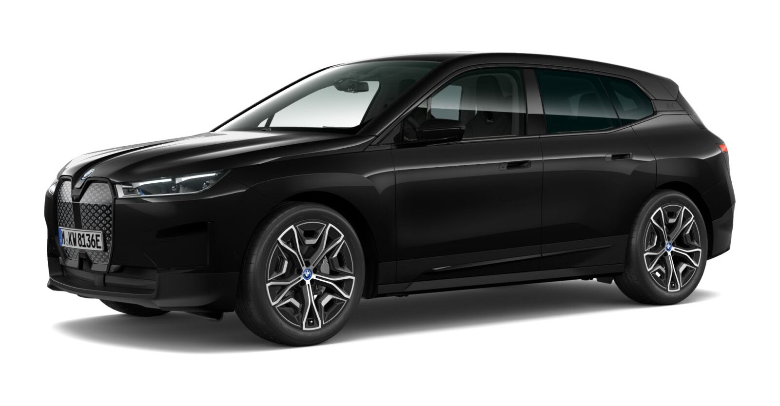 BMW iX xDrive40 in Schwarz von vorne