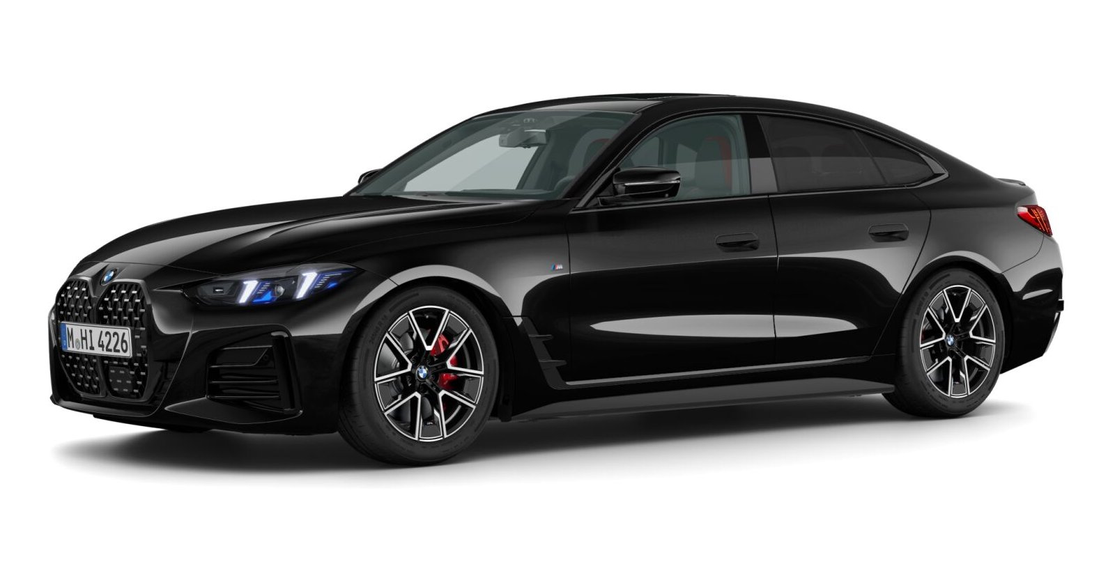 BMW 430d xDrive Gran Coupé in Schwarz von vorne