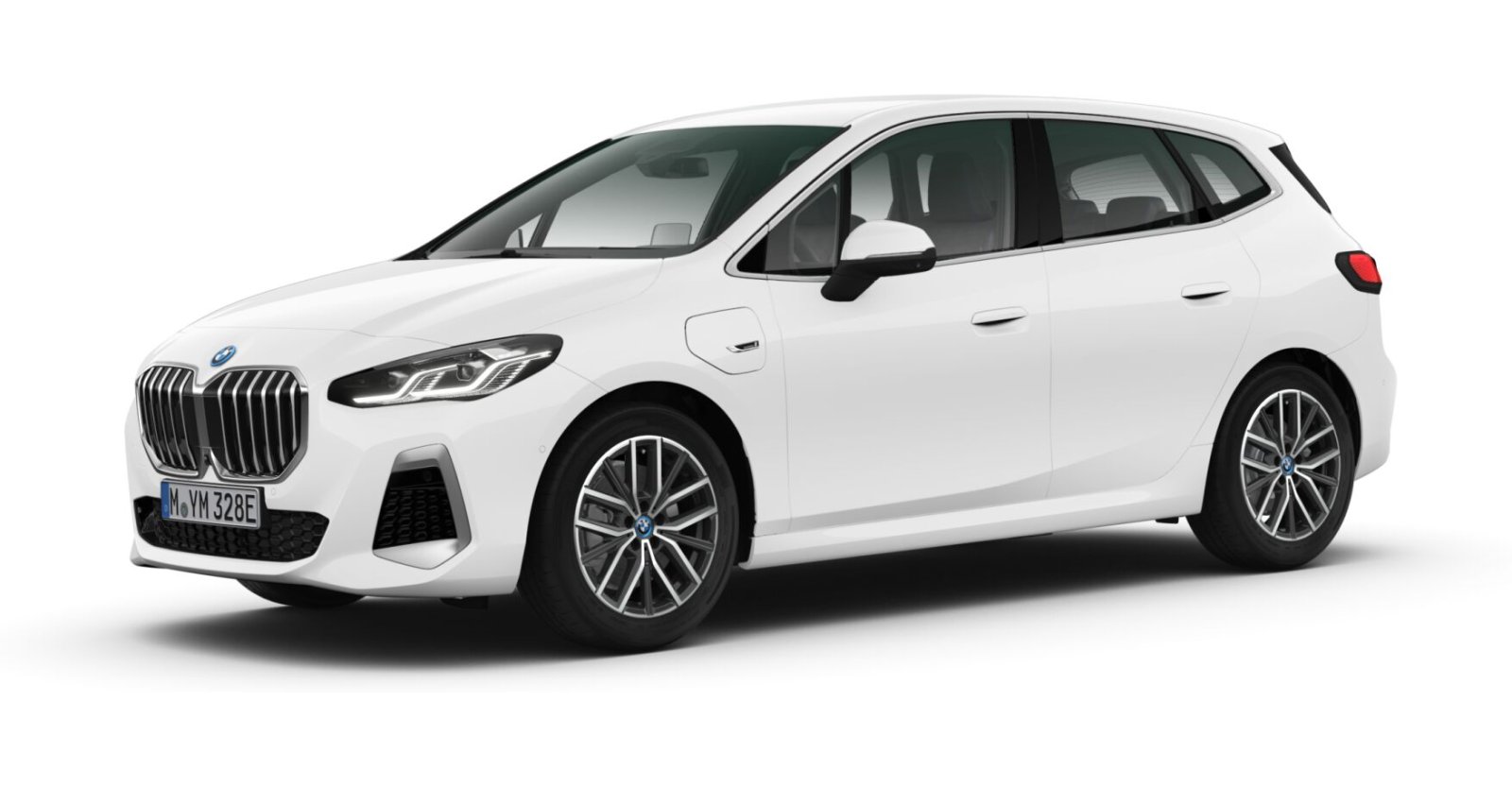 BMW 225e xDrive Active Tourer in Weiß von vorne BMW 225e xDrive Active Tourer in Weiß von vorne