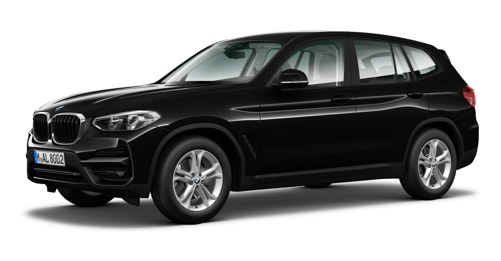 BMW X3 xDrive20i in Schwarz von vorne