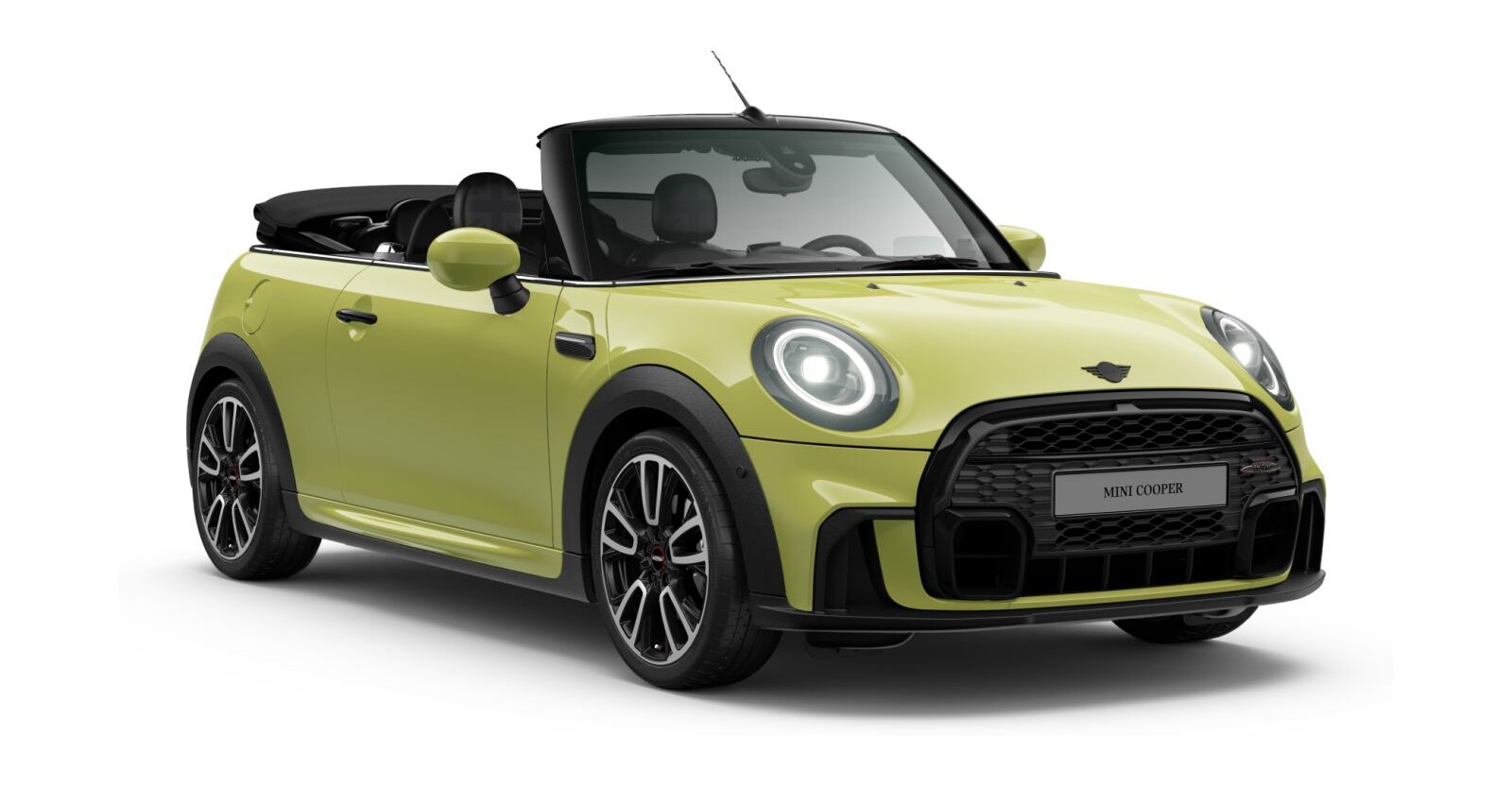 MINI Cooper Cabrio in Gelb von vorne