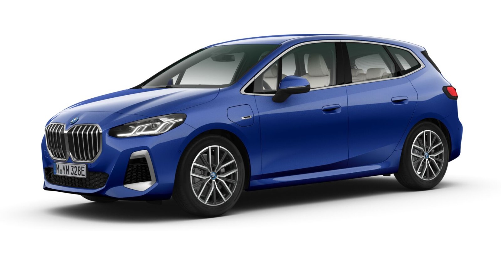 BMW 225e xDrive Active Tourer in Blau von vorne BMW 225e xDrive Active Tourer in Blau von vorne