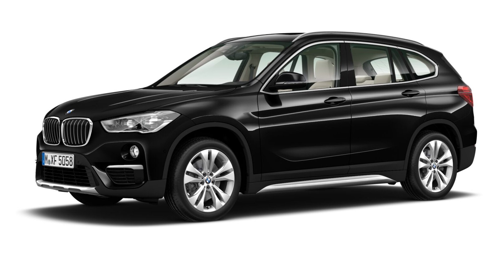 BMW X1 sDrive20i in Schwarz von vorne
