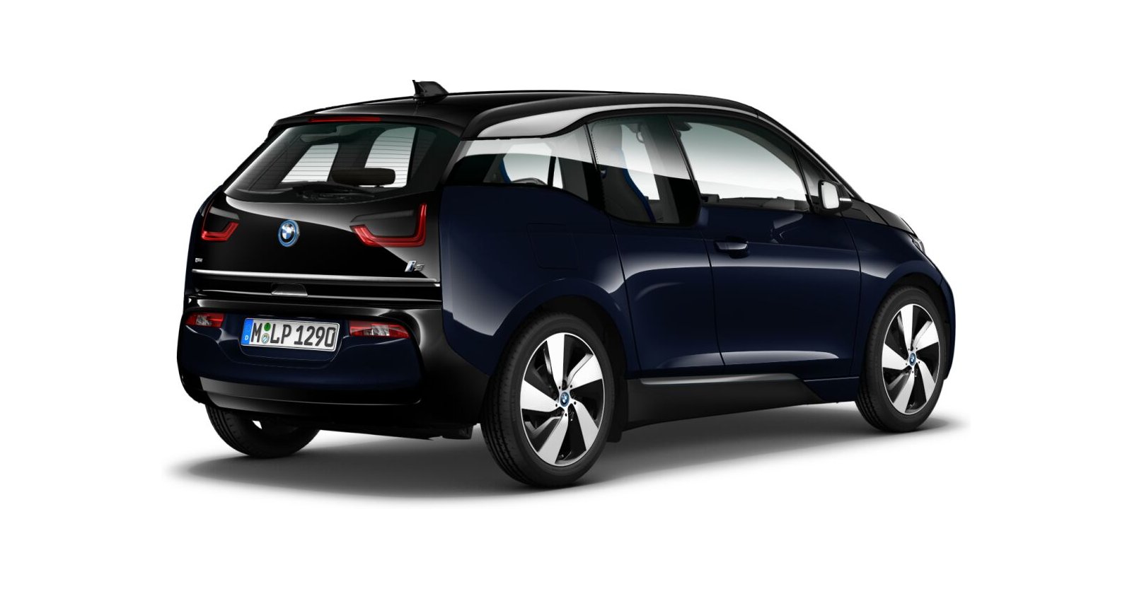 BMW BMW I in Blau von hinten BMW BMW I in Blau von hinten