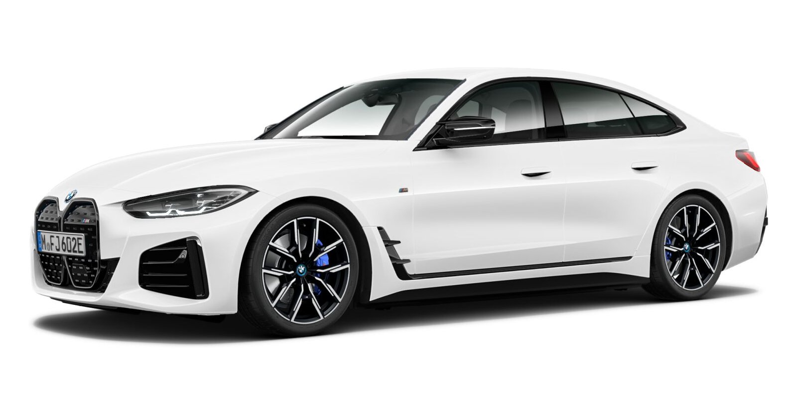 BMW i4 M50 Gran Coupé in Weiß von vorne BMW i4 M50 Gran Coupé in Weiß von vorne