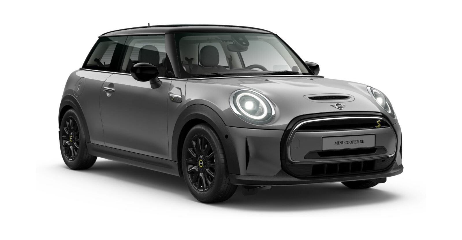 MINI Cooper SE in Grau von vorne