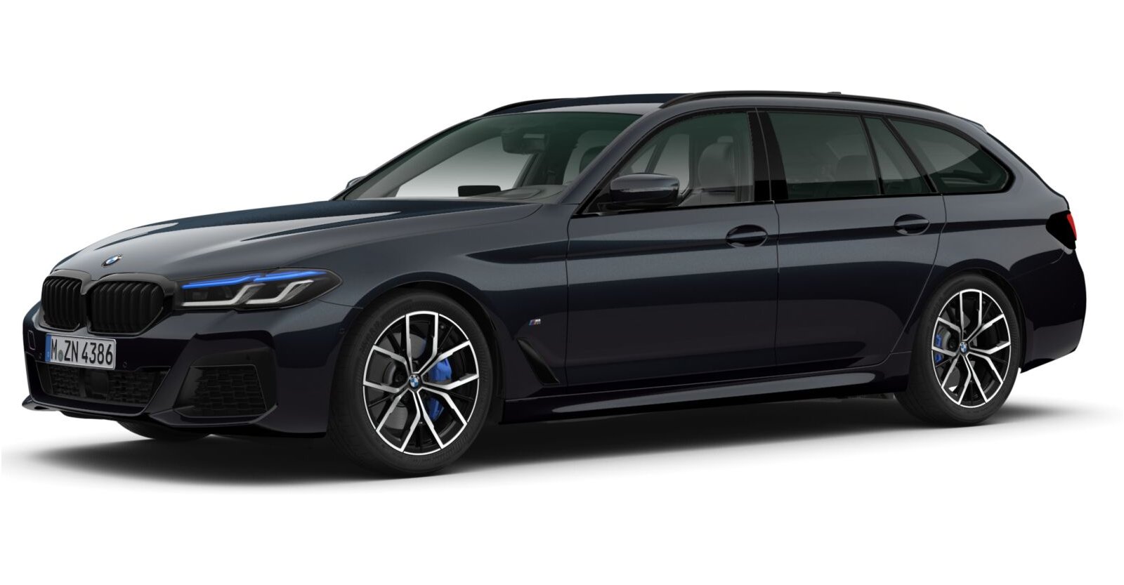 BMW 530d xDrive Touring in Schwarz von vorne