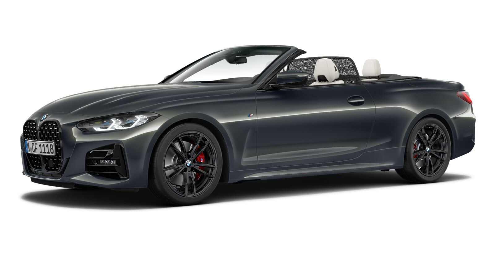 BMW 430i xDrive Cabrio in Grau von vorne