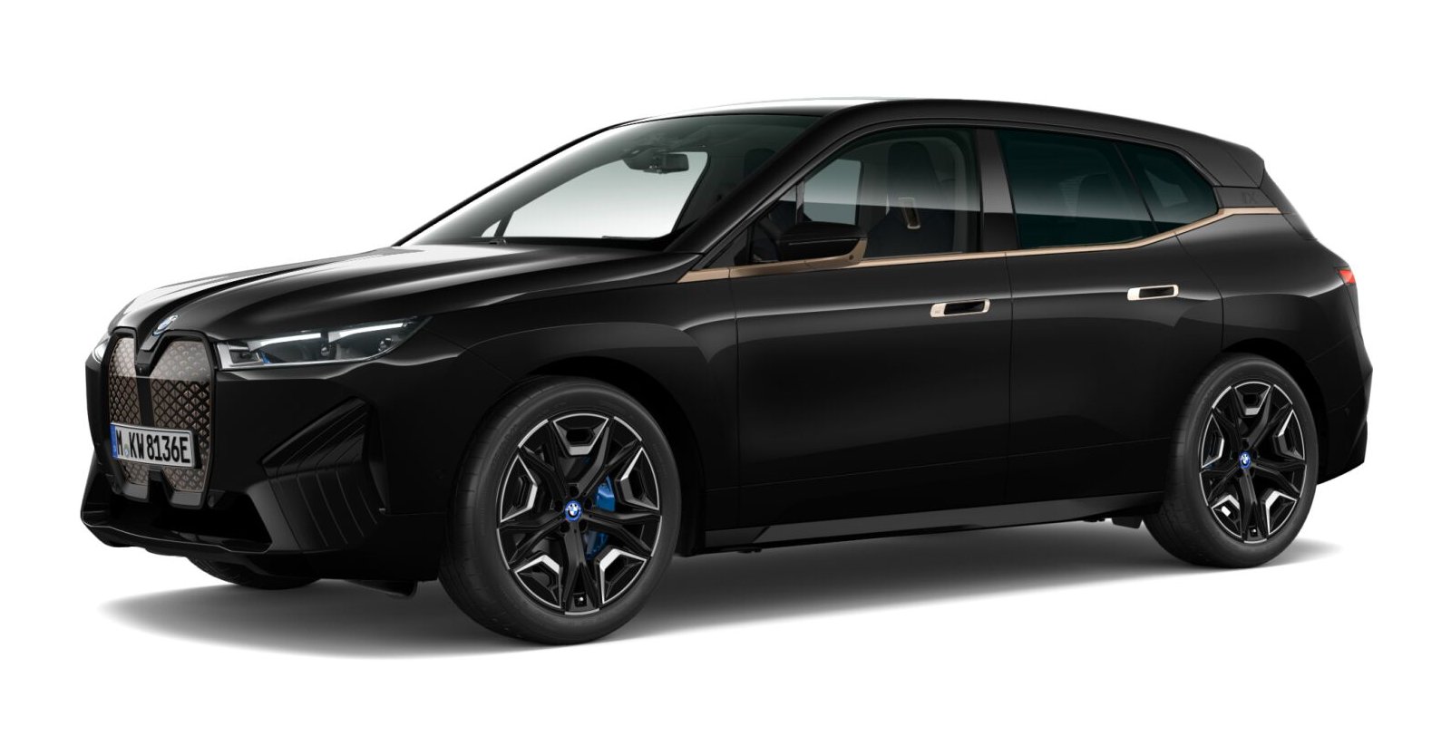 BMW iX xDrive40 in Schwarz von vorne