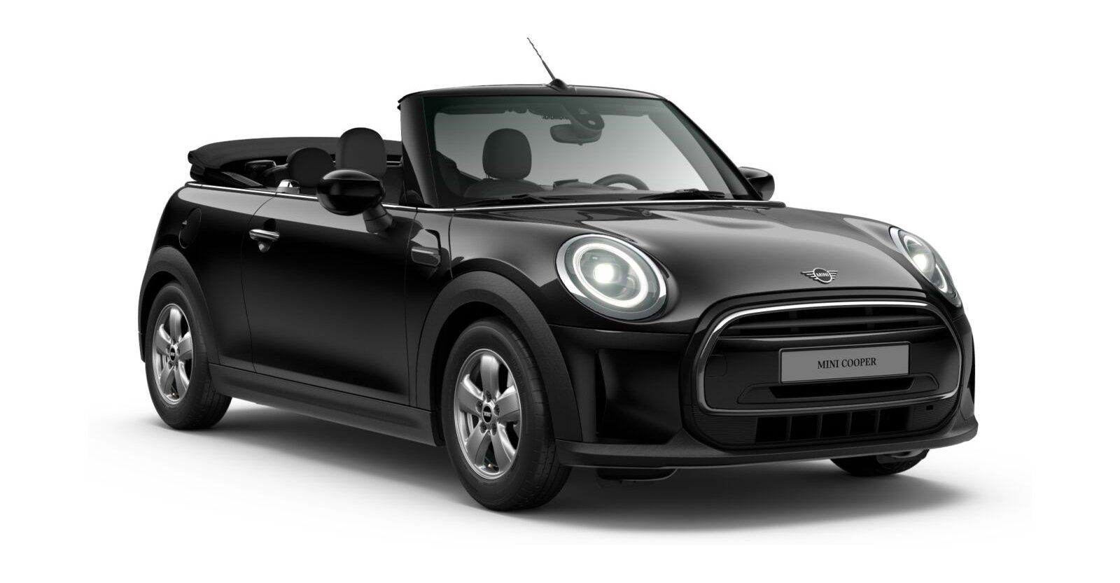 MINI Cooper Cabrio in Schwarz von vorne MINI Cooper Cabrio in Schwarz von vorne