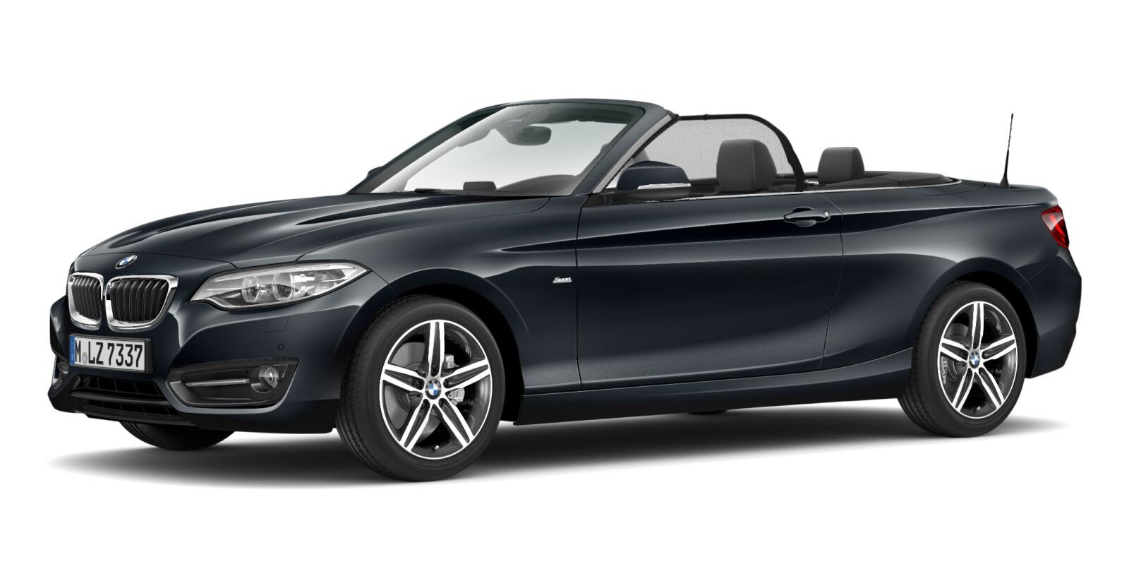 BMW 220i Cabrio in Grau von vorne BMW 220i Cabrio in Grau von vorne